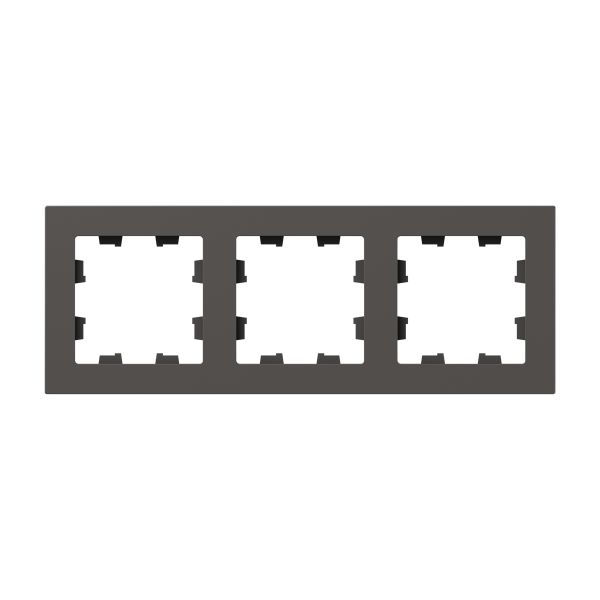Рамка 3-местная мокко.  пластик Эпика EKF
