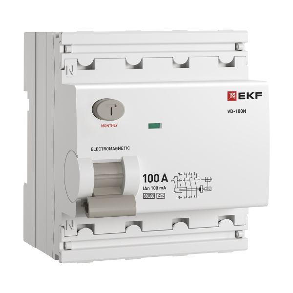 Выключатель дифференциального тока ВД-100N 4P 100А 100мА тип A эл-мех 6кА PROXIMA
