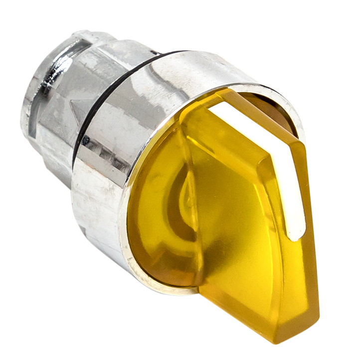 Механизм переключателя исполнительный ХB4 желтый на 3 положения с фиксацией с подсветкой с короткой ручкой PROxima