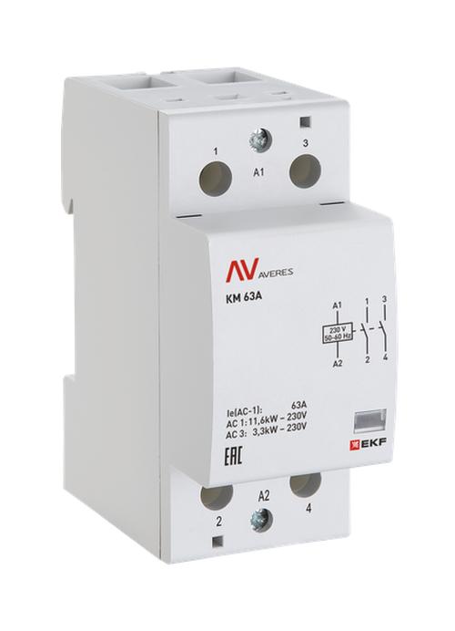 Контактор модульный КМ 63А 2NC 230VAC (2 мод.) AVERES