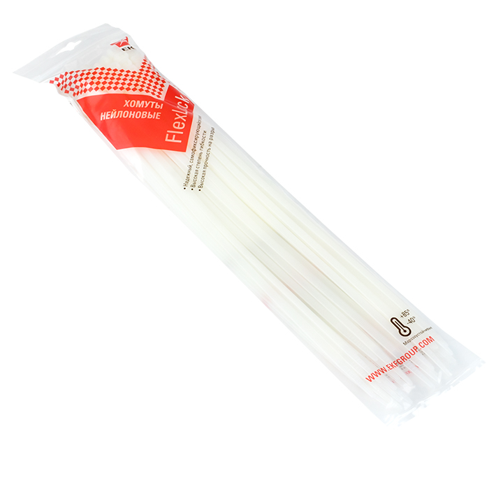 Хомут P6.6 стандартный белый 4.8x300 (100шт) FlexLock PROxima
