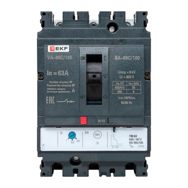 Выключатель автоматический трехполюсный ВА-99C 100/63А 3P 35кА