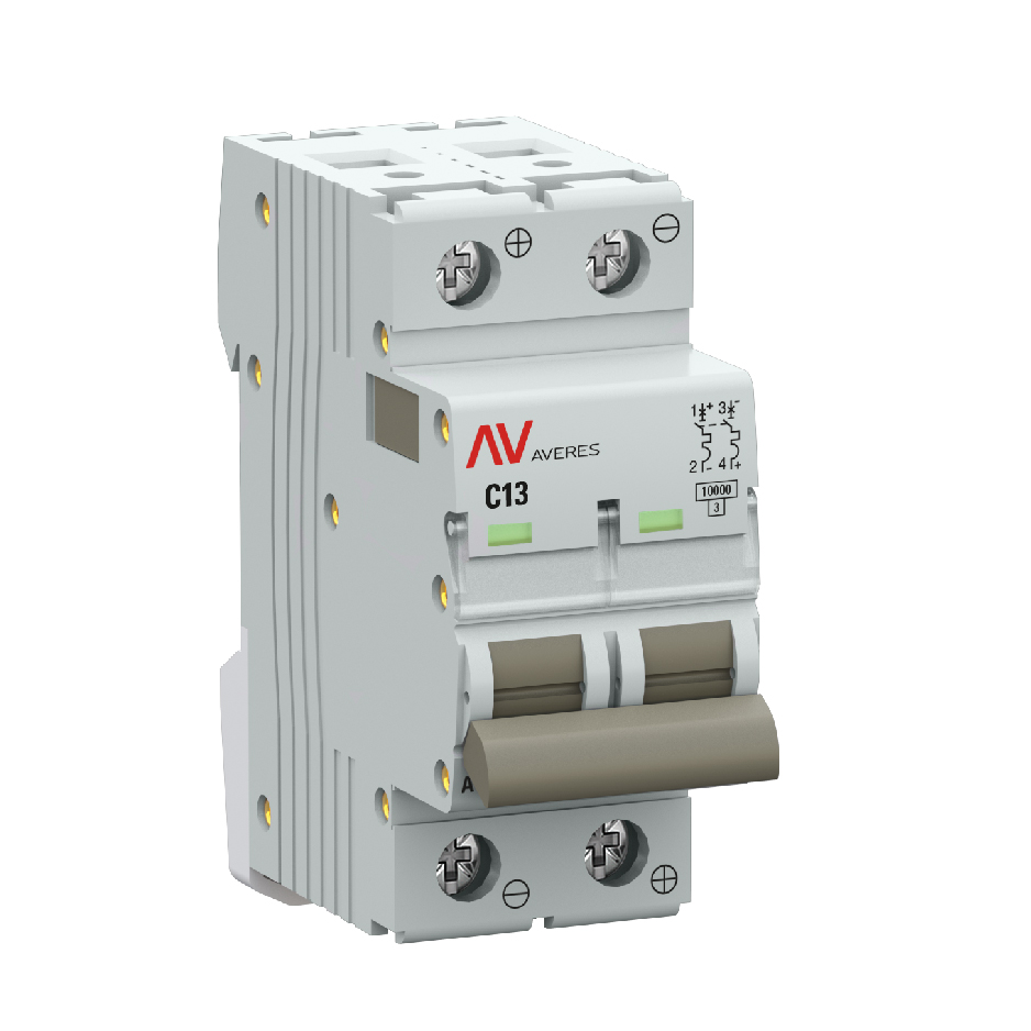 Выключатель автоматический AV-10 DC 2P 13A (C) 10kA AVERES