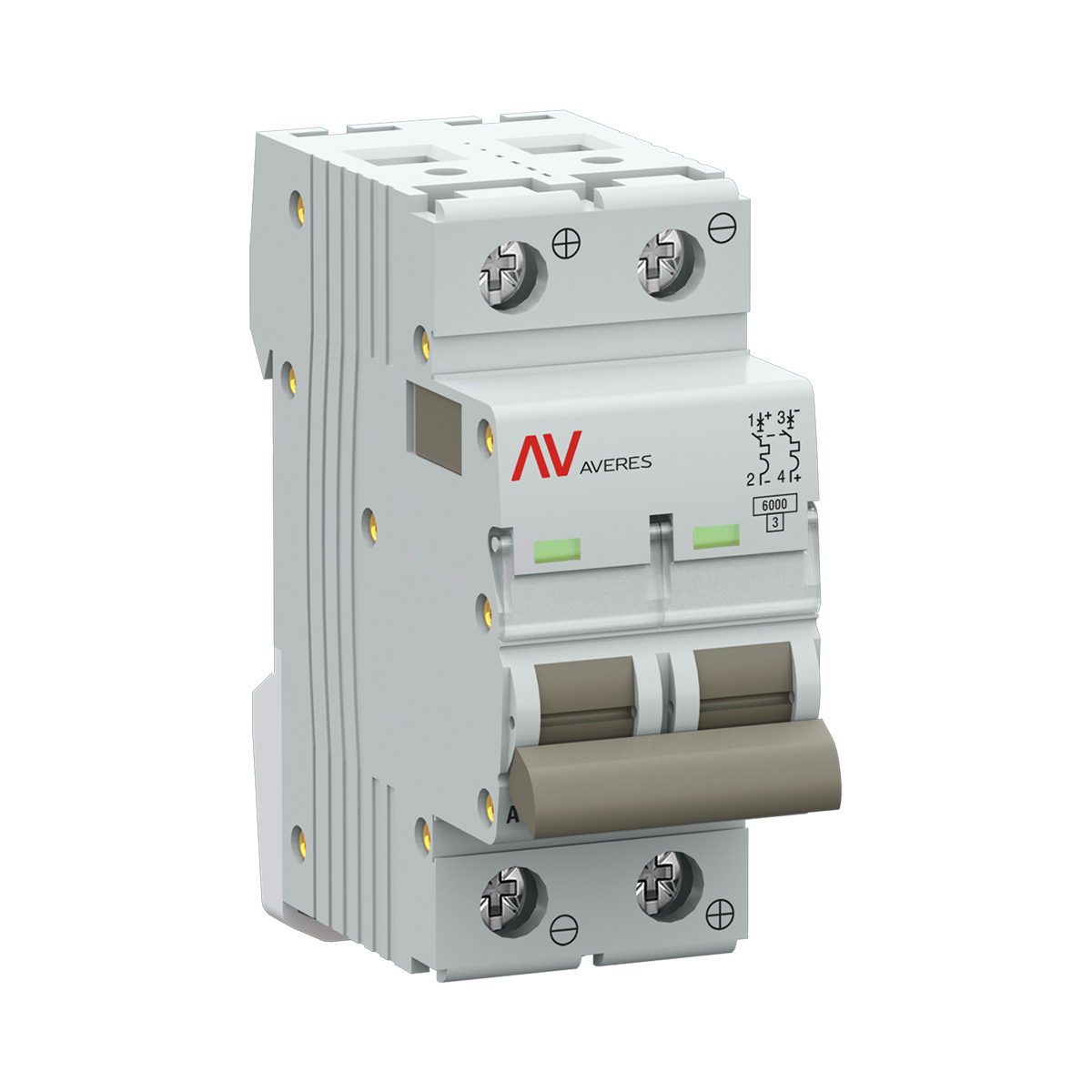 Выключатель автоматический AV-6 DC 2P 16A (C) 6kA AVERES