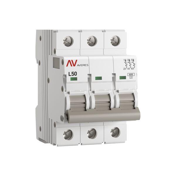 Выключатель автоматический AV-6 3P 50A (L) 6kA AVERES
