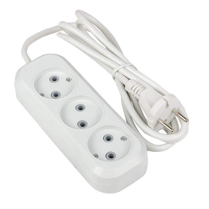 Удлинитель 'Эксперт' 3 гнезда 2 метра 10А/2.2кВт без заземления ПВС 2х0.75 PROxima