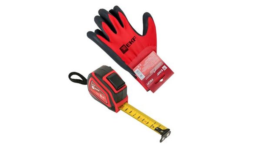 Рулетка измерительная РС-10 (5 м х 25 мм) + перчатки Expert