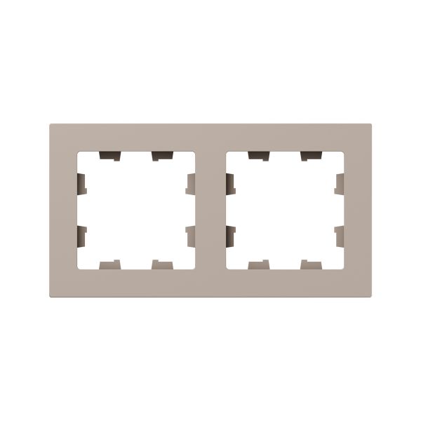 Рамка 2-местная крем.  пластик Эпика EKF