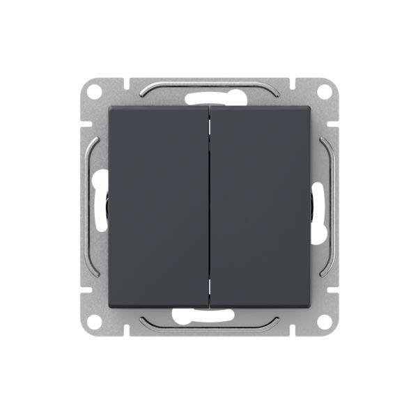 Механизм выключателя. двухклавишный. кнопочный. графит Эпика EKF