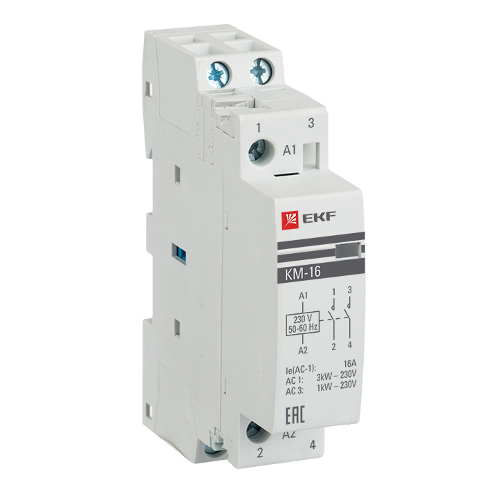 Контактор модульный КМ 16А ТО+ТС (1 мод)