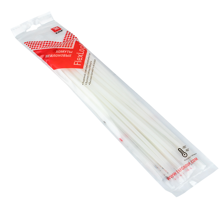 Хомут P6.6 стандартный белый 4.8x250 (100шт) FlexLock PROxima