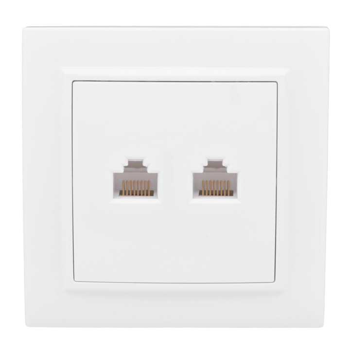 Розетка Минск RJ-45+Phone СП белая