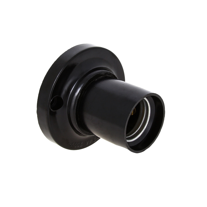 Патрон карболитовый потолочный Е27 черный прямой PROxima