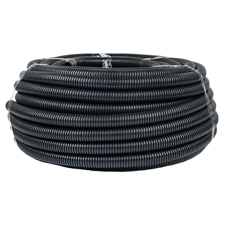 Труба гофрированная FRHF с зондом d32мм (50м) черная Plast PROxima