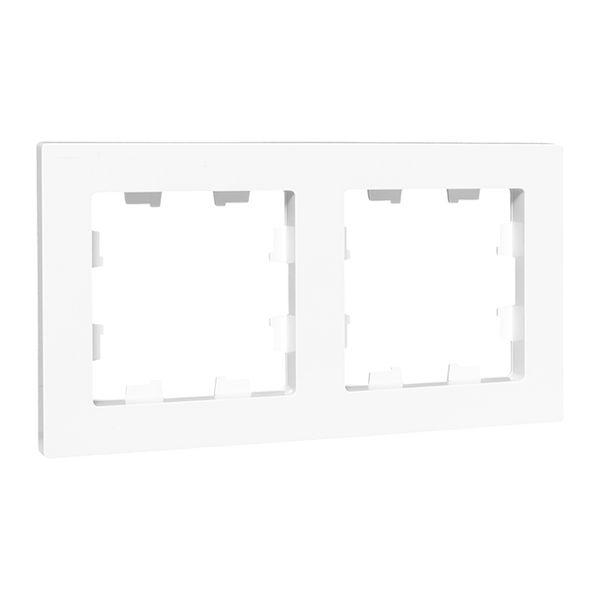 Эпика Рамка 2-местная белый пластик EKF