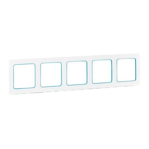 Стокгольм Рамка 5-местная белая с линией цвета синий EKF