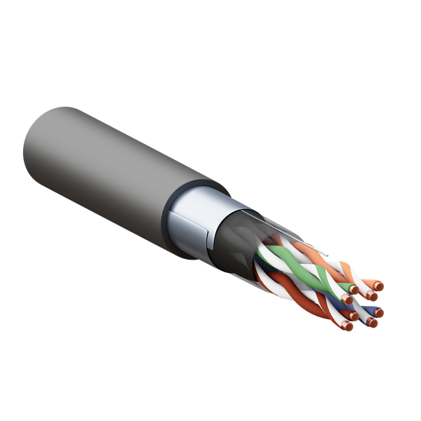 Витая пара TERACOM 5E F/UTP 4 пары solid OUT LDPE черный 305м