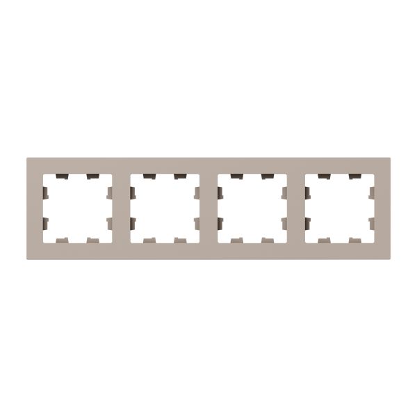 Рамка 4-местная крем.  пластик Эпика EKF