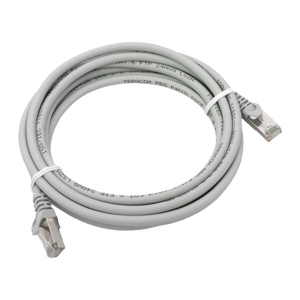 Патч-корд TERACOM PRO Cat.6 экранированный FTP оболочка LSZH серый (3.0м)