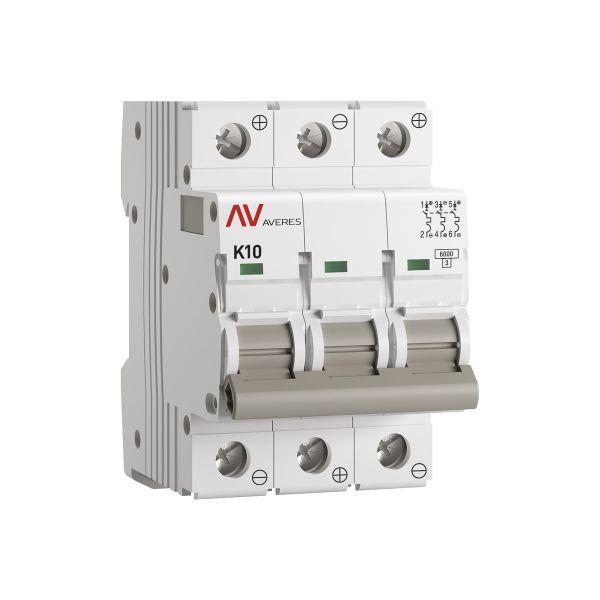Выключатель автоматический AV-6 DC 3P 10A (K) 6kA AVERES