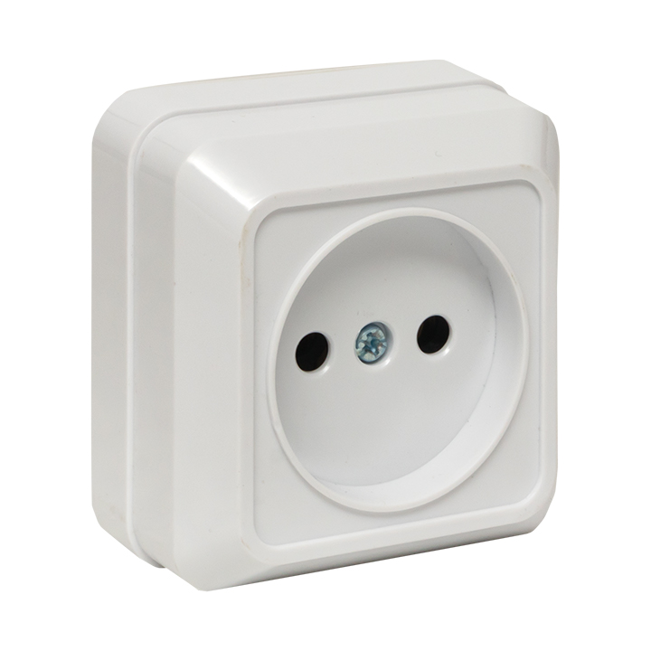 Рим Розетка 10А без заземления белая