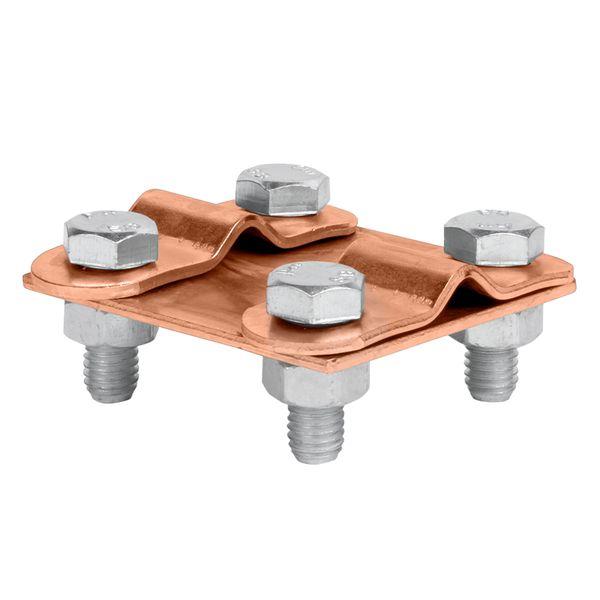 Зажим контрольный прут-прут пластина 57x57мм Cu PROxima