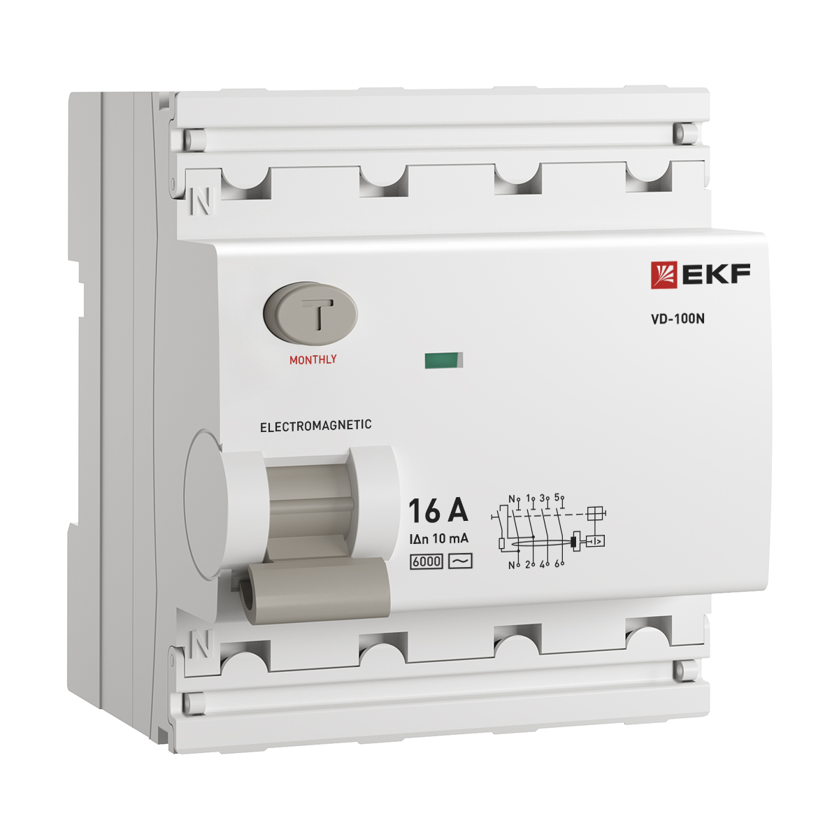 Выключатель дифференциального тока ВД-100N 4P 16А 10мА тип AC эл-мех 6кА PROXIMA