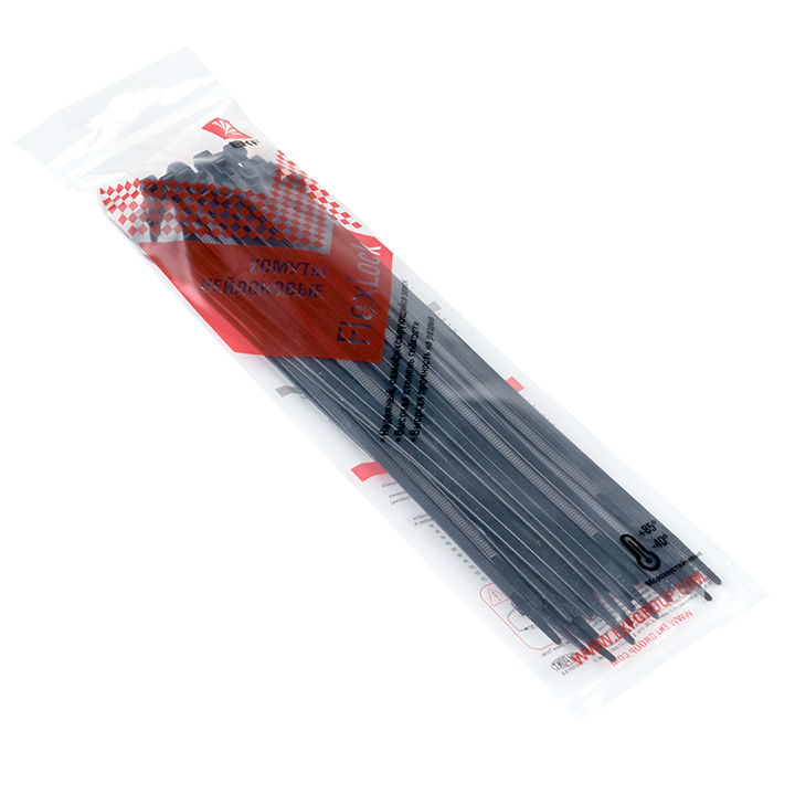 Хомут P6.6 стандартный черный 3.6x200 (50шт) FlexLock PROxima