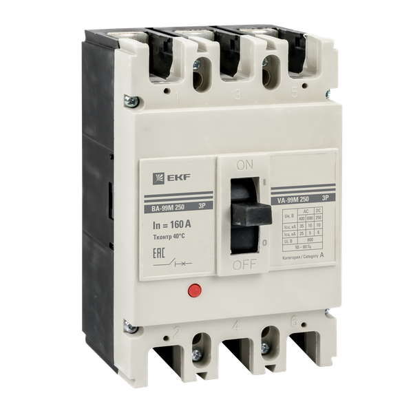 Выключатель автоматический в литом корпусе ВА-99М 250/160А 3P 10In 35кА с электромагнитным расцепителем EKF