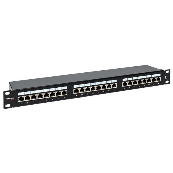 Патч-панель TERACOM CS 19'' Cat.6 1U полный экран STP 24 порта RJ-45 Dual IDC с органайзером