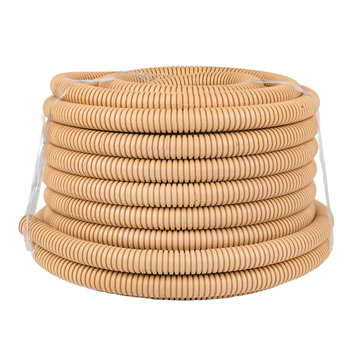 Труба гофрированная ПВХ с зондом под светлое дерево d25мм (25м) Plast PROxima