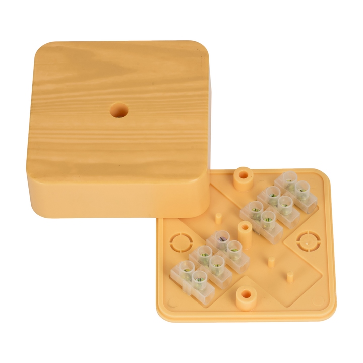 Коробка разветвительная КМР-030-030кг (78х78х26) с клеммником светлое дерево PROxima