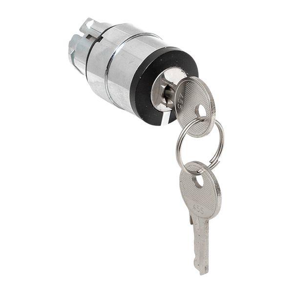 Исполнительный механизм переключателя ХB4 на 2 положения с замком, возвратный без фиксации IP65