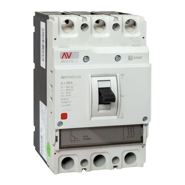 Выключатель автоматический AV POWER-2/3 100А 80kA TR AVERES