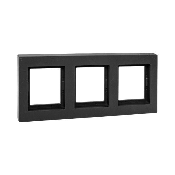 Эпика Рамка 3-местная IP44 черный пластик EKF