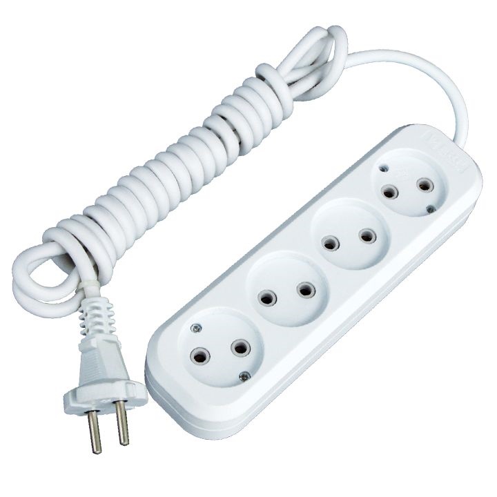 Удлинитель 'Эксперт' 4 гнезда 5 метров 10А/2.2кВт без заземления ПВС 2х0.75 PROxima