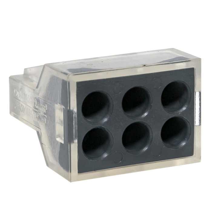 Строительно-монтажная клемма СМК 773-106 6 отверстий 1,0-2,5мм2 блистер (5шт.) PROxima