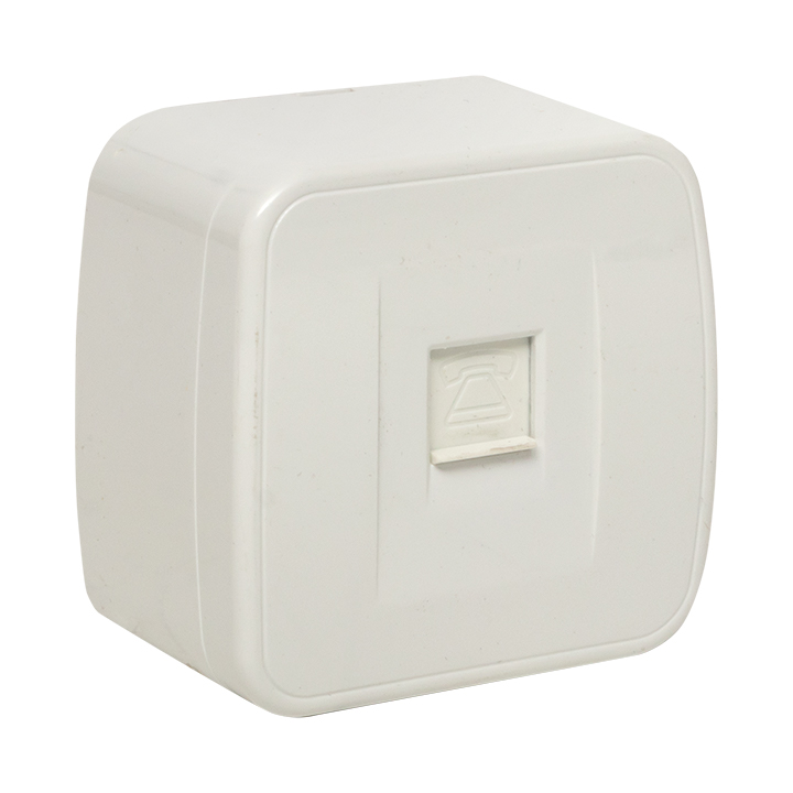 Розетка Минск Phone 1-местная ОП белая