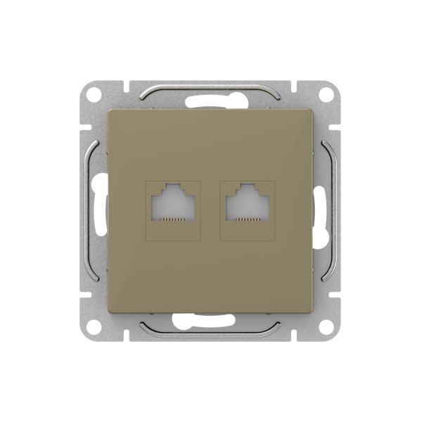 Механизм розетки RJ45 - 2шт  (cat5)  шампань Эпика EKF