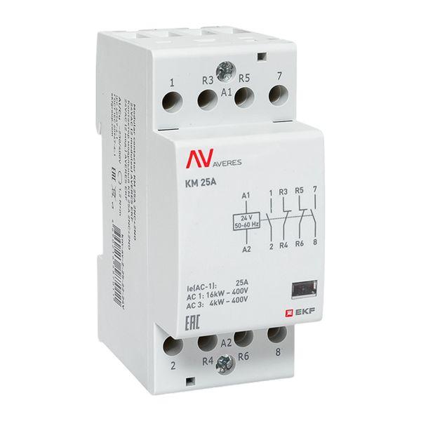 Контактор модульный КМ 25А 2NC+2NO 24VAC (2 мод.) AVERES