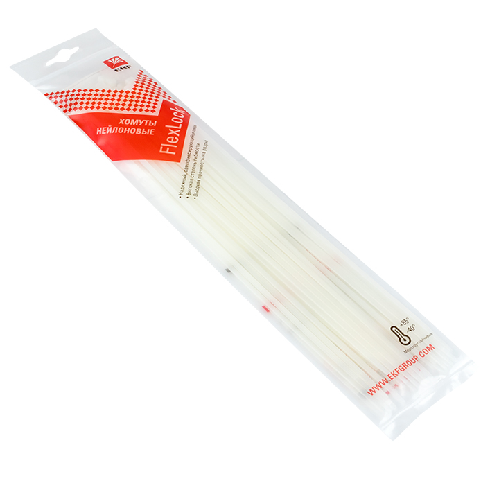 Хомут P6.6 стандартный белый 3.6x370 (100шт) FlexLock PROxima