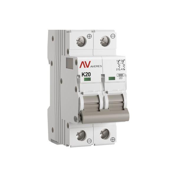 Выключатель автоматический AV-10 DC 2P 20A (K) 10kA AVERES