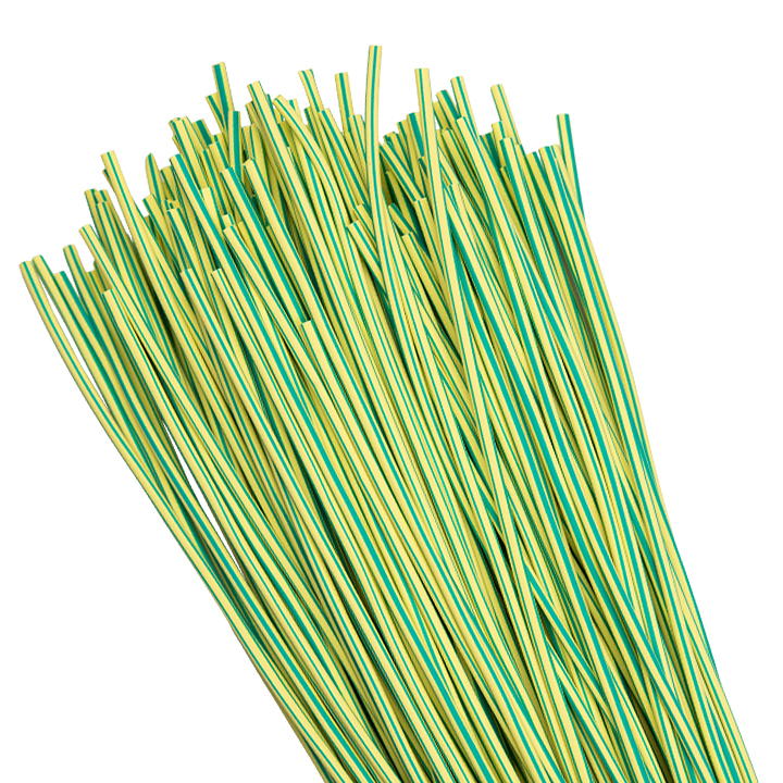 Трубка термоусаживаемая ТУТ нг 2/1 желто-зеленая в отрезках по 1м PROxima