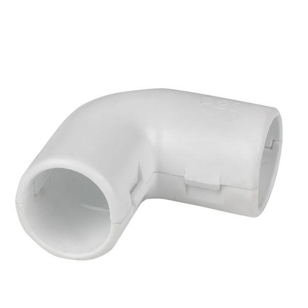 Угол 90 соединительный для трубы 16мм  белый Plast