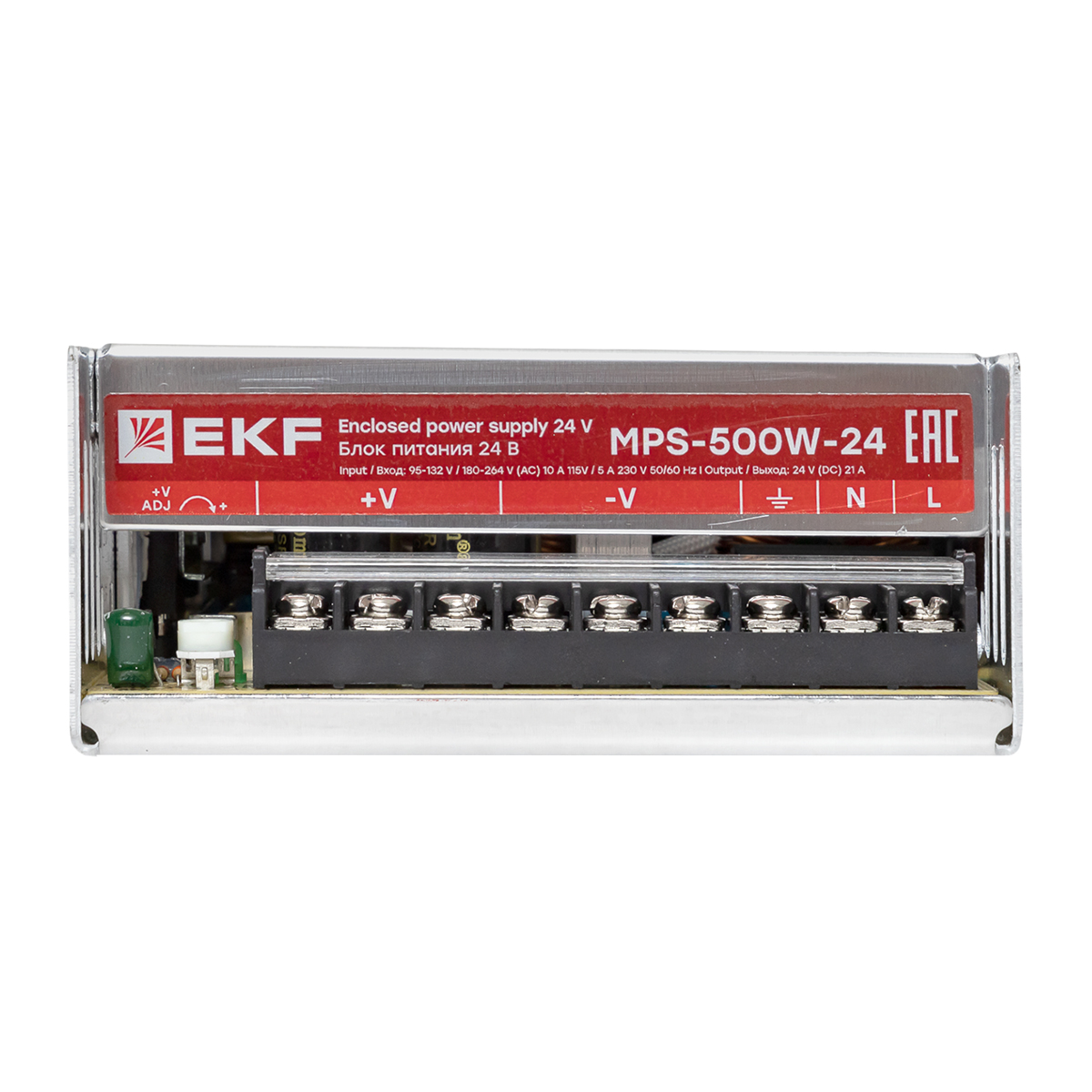 Блок питания на монтажную панель 500 Вт, 220 В AC /24В DC