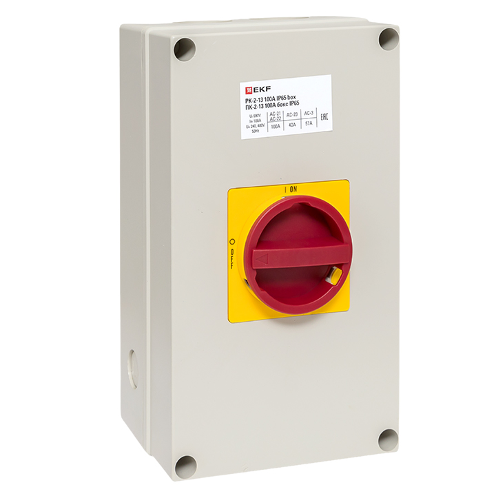 Переключатель кулачковый ПК-2-13 100А 3P ВКЛ-ВЫКЛ с блокировкой в боксе IP65 PROxima