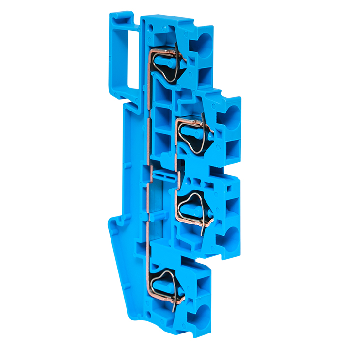 Клемма пружинная двухуровневая ST 4 мм2 4 вывода синяя EKF