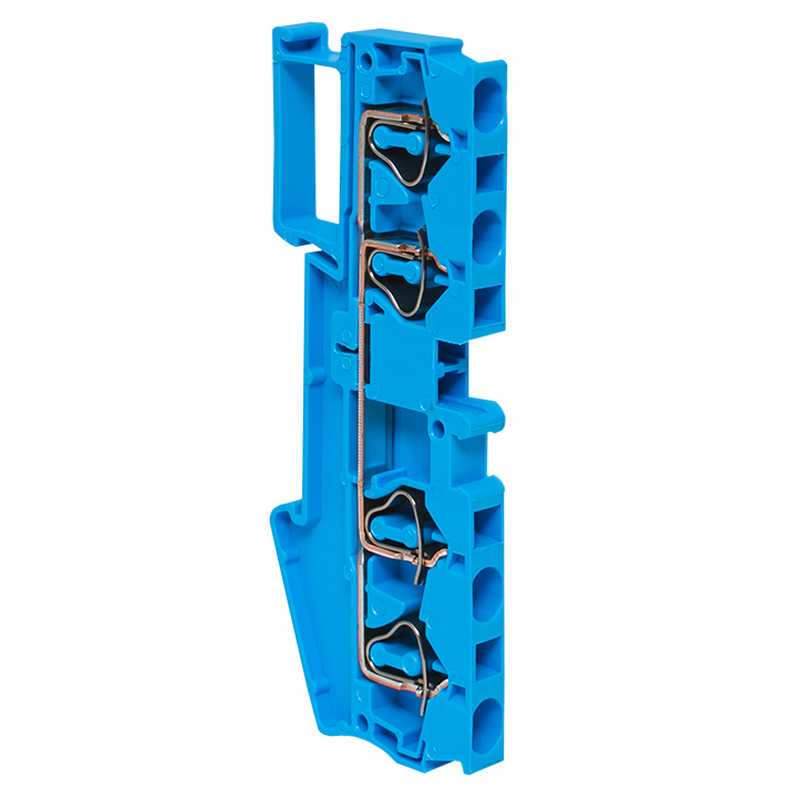 Клемма пружинная ST 4 мм2 4 вывода синяя EKF