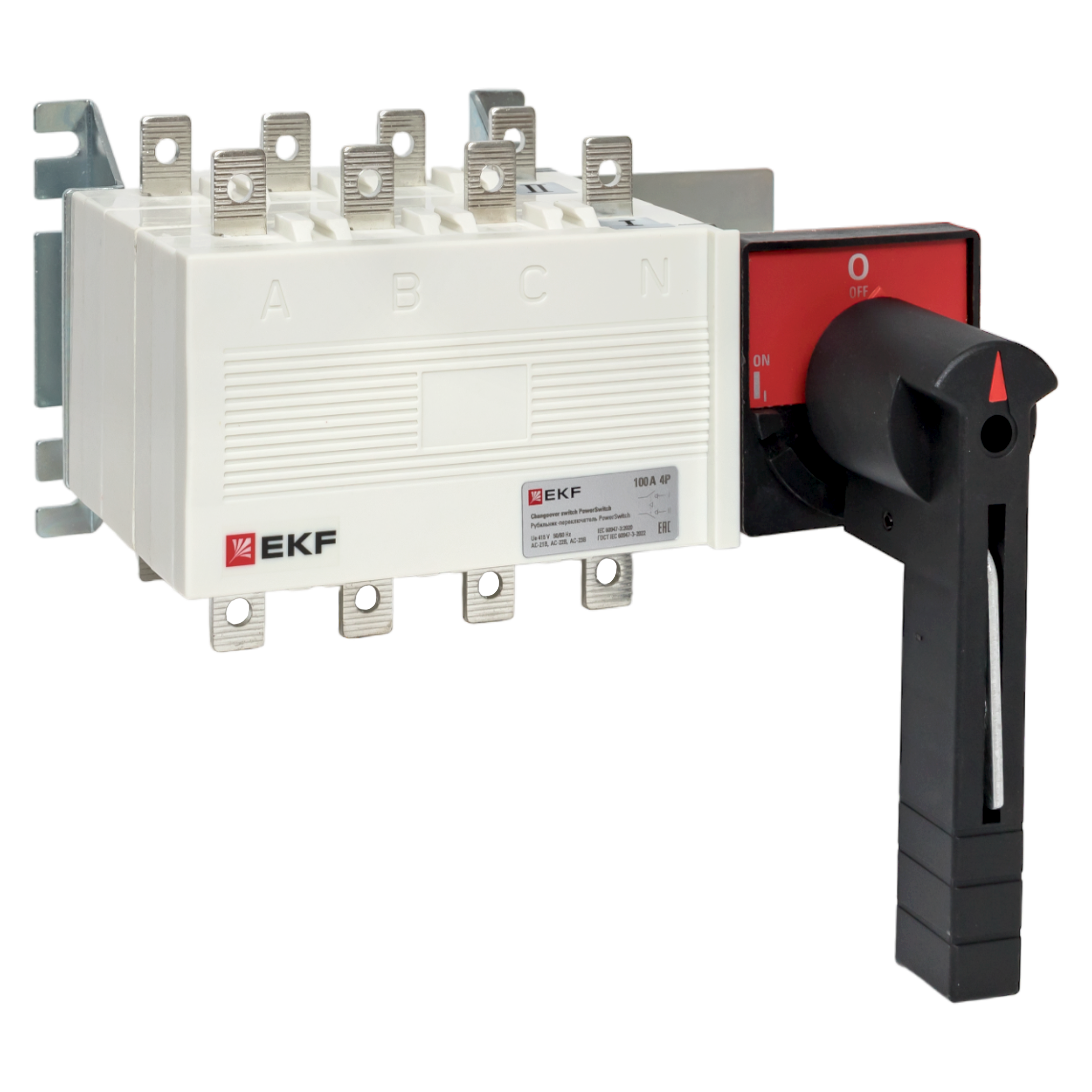 Рубильник-переключатель 100A 4P c рукояткой управления для прямой установки PowerSwitch
