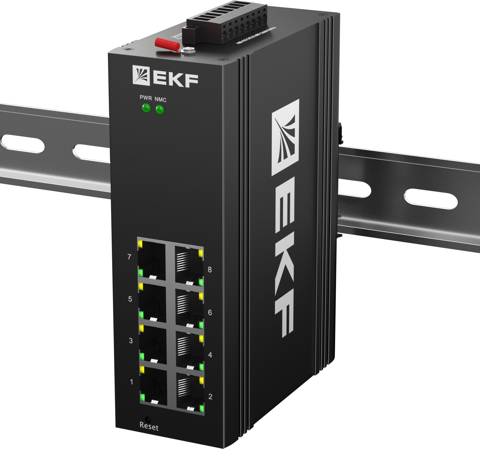 Коммутатор промышленный управляемый уровня L2 ML2-8GT, 8 портов 10/100/1000Base-T(X) RJ45, монтаж на динрейку TSX EKF